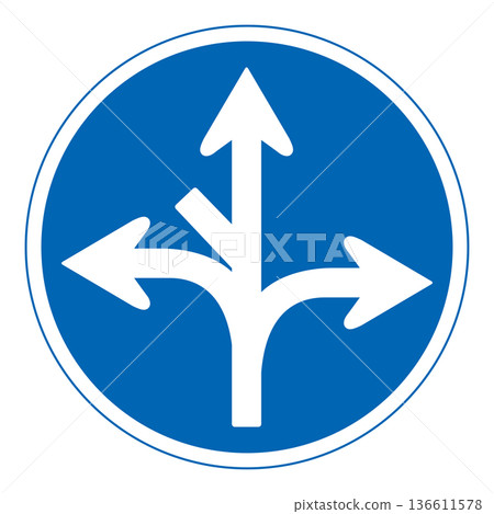 指示標誌：禁止偏離指定方向 136611578