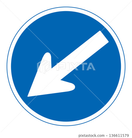 指示標誌：禁止偏離指定方向 136611579