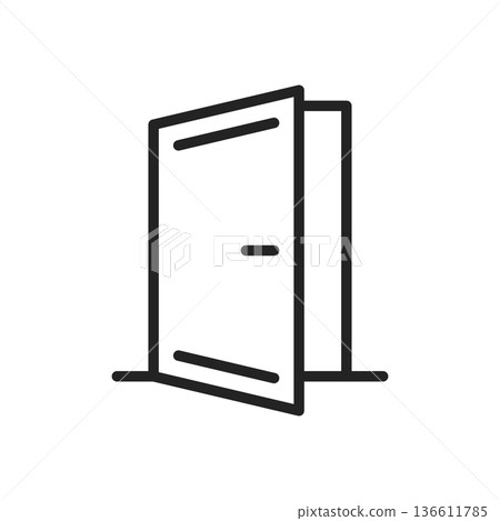 Entrance and doorways icon in flat style. Entry vector illustration on isolated background. Door sign business concept. 136611785