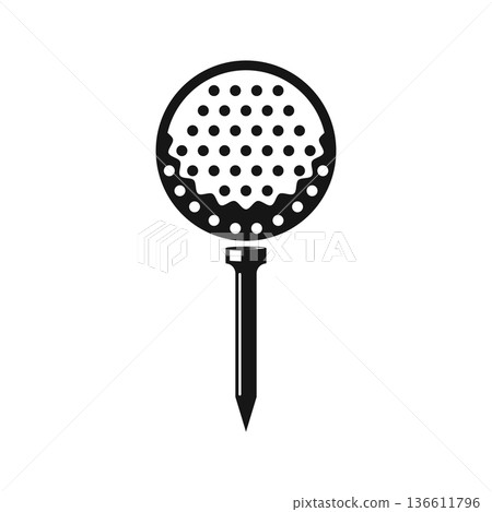 Golfing ball icon in flat style. Golfer vector illustration on isolated background. Golf equipment sign business concept. 136611796