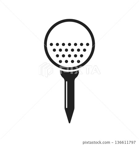 Golfing ball icon in flat style. Golfer vector illustration on isolated background. Golf equipment sign business concept. 136611797