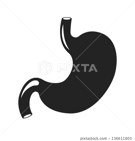 Gerd stomach icon in flat style. Reflux vector illustration on isolated background. Esophageal organ sign business concept. 136611803