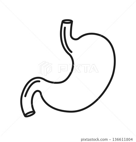 Gerd stomach icon in outline flat style. Reflux vector illustration on isolated background. Esophageal organ sign business concept. Gerd stomach icon in outline flat style. Reflux vector illustration on isolated background. Esophageal organ sign business concept. 136611804
