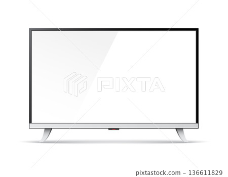 Realistic tv icon in mockup style. Television vector illustration on isolated background. Display monitor sign business concept. 136611829
