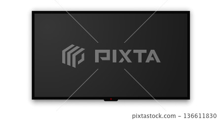 Realistic tv icon in mockup style. Television vector illustration on isolated background. Display monitor sign business concept. 136611830