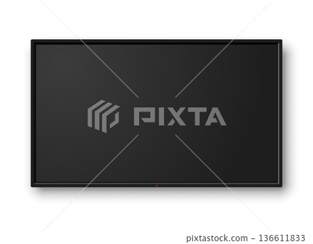 Realistic tv icon in mockup style. Television vector illustration on isolated background. Display monitor sign business concept. Realistic tv icon in mockup style. Television vector illustration on isolated background. Display monitor sign business concept. 136611833