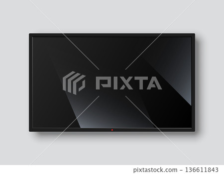 Realistic tv icon in mockup style. Television vector illustration on isolated background. Display monitor sign business concept. Realistic tv icon in mockup style. Television vector illustration on isolated background. Display monitor sign business concept. 136611843