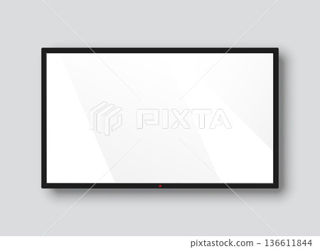 Realistic tv icon in mockup style. Television vector illustration on isolated background. Display monitor sign business concept. Realistic tv icon in mockup style. Television vector illustration on isolated background. Display monitor sign business concept. 136611844
