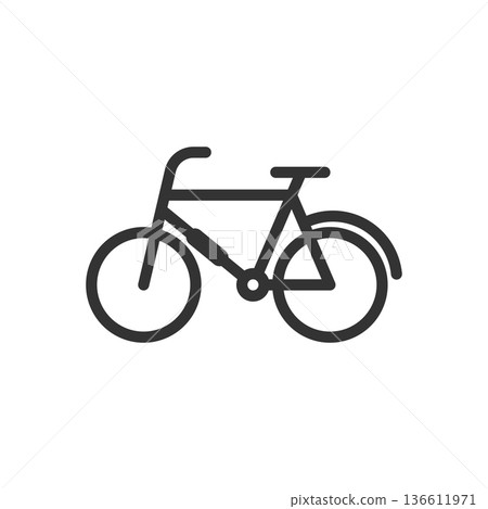 Bicycle icon in flat style. Bike exercise vector illustration on white isolated background. Fitness exercise sign business concept. Bicycle icon in flat style. Bike exercise vector illustration on white isolated background. Fitness exercise sign business concept. 136611971