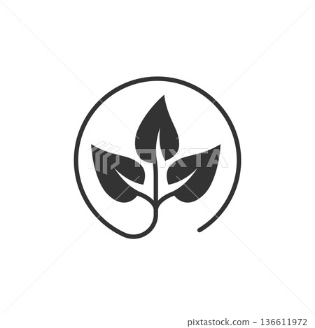Leaf icon in flat style. Plant vector illustration on white isolated background. Flower sign business concept. Leaf icon in flat style. Plant vector illustration on white isolated background. Flower sign business concept. 136611972
