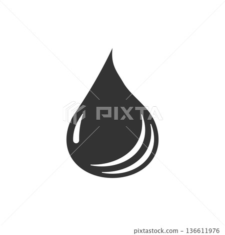 Water drop icon in flat style. Liquid vector illustration on white isolated background. Droplet business concept. Water drop icon in flat style. Liquid vector illustration on white isolated background. Droplet business concept. 136611976