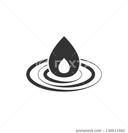 Water drop icon in flat style. Liquid vector illustration on white isolated background. Droplet business concept. Water drop icon in flat style. Liquid vector illustration on white isolated background. Droplet business concept. 136611982