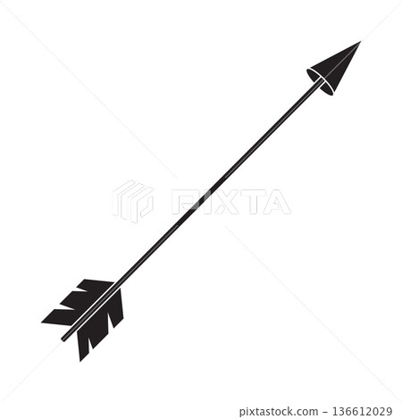 Archer arrow icon in flat style. Archery weapon vector illustration on isolated background. Hunter target sign business concept. Archer arrow icon in flat style. Archery weapon vector illustration on isolated background. Hunter target sign business concept. 136612029