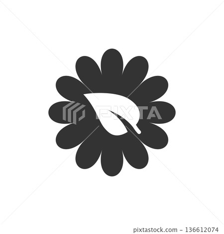 Leaf and chamomile icon in flat style. Flower with plant vector illustration on white isolated background. Eco power sign business concept. Leaf and chamomile icon in flat style. Flower with plant vector illustration on white isolated background. Eco power sign business concept. 136612074