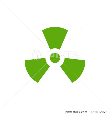 Nuclear radiation icon in flat style. Radioactivity vector illustration on white isolated background. Toxic sign business concept. Nuclear radiation icon in flat style. Radioactivity vector illustration on white isolated background. Toxic sign business concept. 136612076