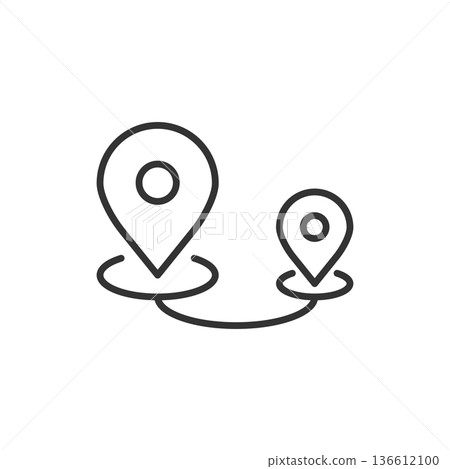 Map pin icon in flat style. gps navigation vector illustration on white isolated background. Locate position business concept. Map pin icon in flat style. gps navigation vector illustration on white isolated background. Locate position business concept. 136612100