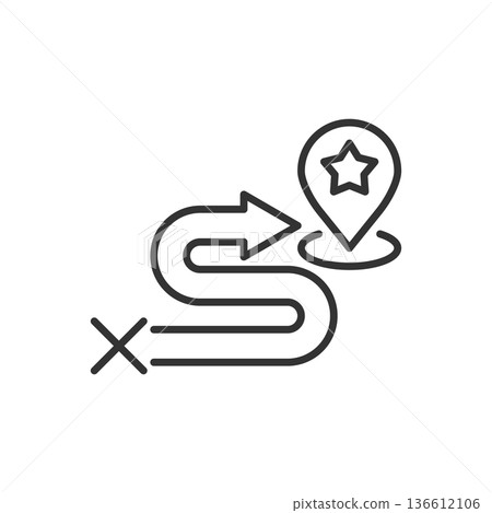 Map pin icon in flat style. gps navigation vector illustration on white isolated background. Locate position business concept. 136612106