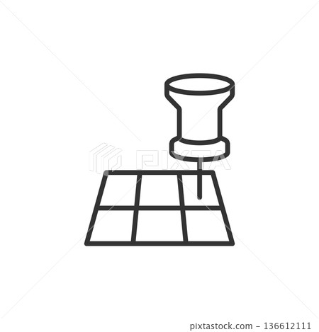 Map pin icon in flat style. gps navigation vector illustration on white isolated background. Locate position business concept. 136612111