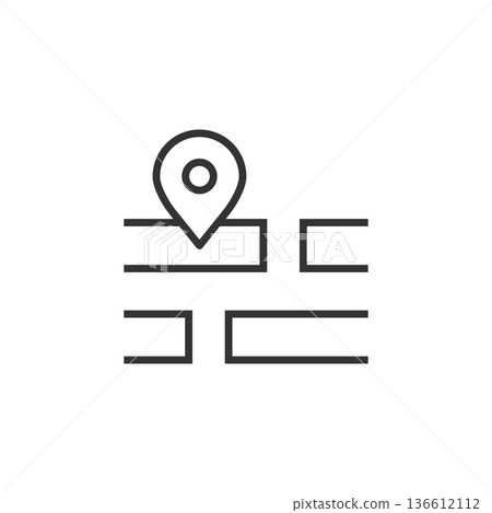 Map pin icon in flat style. gps navigation vector illustration on white isolated background. Locate position business concept. Map pin icon in flat style. gps navigation vector illustration on white isolated background. Locate position business concept. 136612112