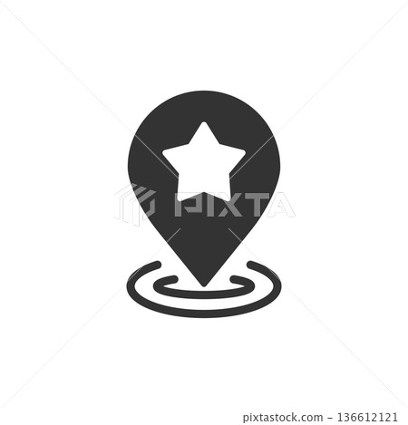 Map pin icon in flat style. gps navigation vector illustration on white isolated background. Locate position business concept. Map pin icon in flat style. gps navigation vector illustration on white isolated background. Locate position business concept. 136612121