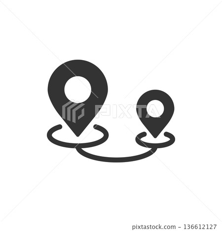 Map pin icon in flat style. gps navigation vector illustration on white isolated background. Locate position business concept. 136612127