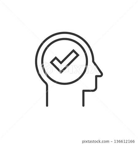 Organization management icon in flat style. People with check mark vector illustration on white isolated background. Businessman business concept. 136612166