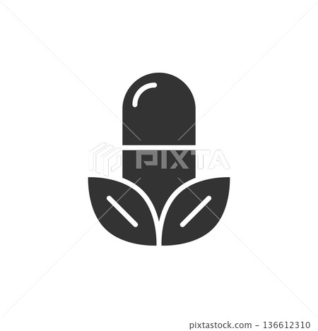 Vitamin pill note icon in flat style. Capsule vector illustration on white isolated background. Antibiotic sign business concept. Vitamin pill note icon in flat style. Capsule vector illustration on white isolated background. Antibiotic sign business concept. 136612310