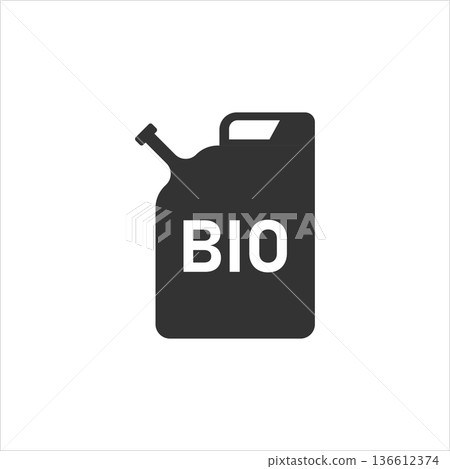 Gasoline canister icon in flat style. Petrol can vector illustration on white isolated background. Fuel container sign business concept. 136612374
