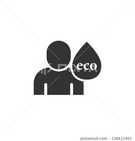 People healthy life icon in flat style. Water drop vector illustration on white isolated background. Organic ecosystem sign business concept. People healthy life icon in flat style. Water drop vector illustration on white isolated background. Organic ecosystem sign business concept. 136612401