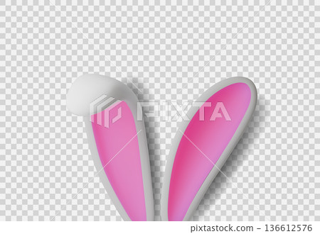 3D Easter bunny ears with white rabbit texture, perfect for spring holiday cards, festive banners, and cheerful greeting designs. 3D Easter bunny ears with white rabbit texture, perfect for spring holiday cards, festive banners, and cheerful greeting designs. 136612576