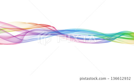 7色波浪背景線白色背景PowerPoint背景 136612932