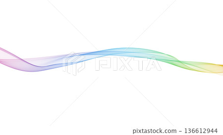 7色波浪背景線白色背景PowerPoint背景 136612944