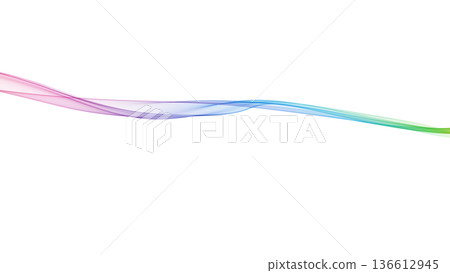 7色波浪背景線白色背景PowerPoint背景 136612945