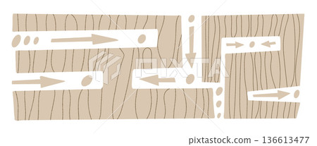 Abstract geometric pattern crayon lines textured. Maze naive beige scribble background. labyrinth tribal ornament decorative backdrop. Naive rectangles figures. Vector bg horizontal Abstract geometric pattern crayon lines textured. Maze naive beige scribble background. labyrinth tribal ornament decorative backdrop. Naive rectangles figures. Vector bg horizontal 136613477