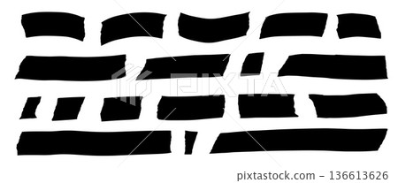 Adhesive black paper tapes set. Simple washi strips silhouette. Simple sticky notes, and scrapbook elements perfect for crafting, journaling, and creative design projects. Vector note isolated no bg Adhesive black paper tapes set. Simple washi strips silhouette. Simple sticky notes, and scrapbook elements perfect for crafting, journaling, and creative design projects. Vector note isolated no bg 136613626