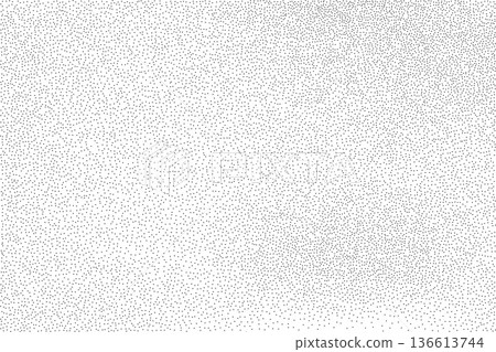 Stippled sand pattern background. Noise grain muted texture wall gradation texture. Gradient design with subtle particle spray. Black dotwork old abstract filter vector backdrop 136613744