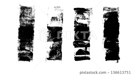 Ink brush stroke grunge underlines. Linocut rolled lines set. Handmade ink rectangle rough stamps. Vector black paint streaks shapes. Graffiti punk rock brayer smear textures Distressed figures Ink brush stroke grunge underlines. Linocut rolled lines set. Handmade ink rectangle rough stamps. Vector black paint streaks shapes. Graffiti punk rock brayer smear textures Distressed figures 136613751
