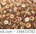 Multi colored dry flowers background 136613782