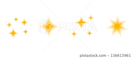 Yellow blur stars shapes. Blinks with gradient gold set. Y2k aesthetic sparkling gradation effects. Vector translucent starry set isolated. Soft transition glint spark icons. Smooth blings collection Yellow blur stars shapes. Blinks with gradient gold set. Y2k aesthetic sparkling gradation effects. Vector translucent starry set isolated. Soft transition glint spark icons. Smooth blings collection 136613961