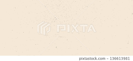 Beige daub grain grunge texture background. Neutral tan brown tone rice paper backdrop with noise and speckles. Pale cardboard wrapping wallpaper. Korean bg. Vector craft scrapbook handmade texture 136613981