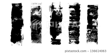Ink roller brush strokes textures. Punk rock wall grunge paint stripes print. Brayer black lines. Thick rectangle stamps set. Chalk wide underlines. Vector smear labels background. Graffiti elements Ink roller brush strokes textures. Punk rock wall grunge paint stripes print. Brayer black lines. Thick rectangle stamps set. Chalk wide underlines. Vector smear labels background. Graffiti elements 136614063