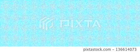 Blue pool tile background. Bathroom textured mosaic. Square decoration ornament. Kitchen wall or floor with pixel grid. Vector swimming pool flat illustration Blue pool tile background. Bathroom textured mosaic. Square decoration ornament. Kitchen wall or floor with pixel grid. Vector swimming pool flat illustration 136614073