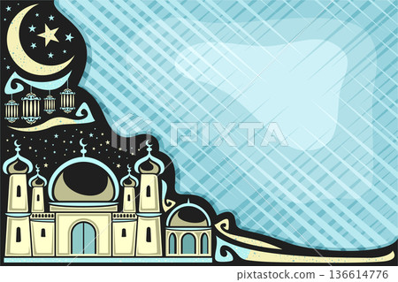 Vector greeting card for Muslim Holidays Vector greeting card for Muslim Holidays 136614776