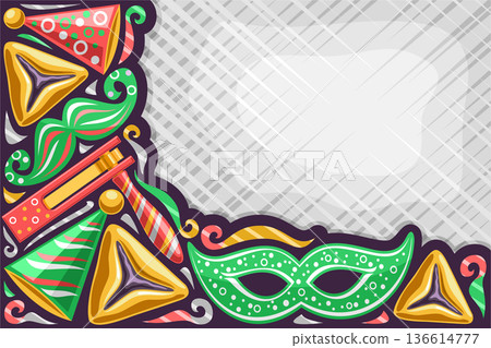 Vector greeting card for Purim 136614777