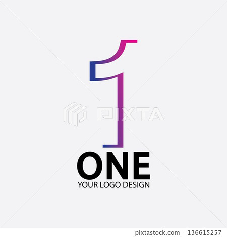 Number 1 logo vector icon design template Number 1 logo vector icon design template 136615257