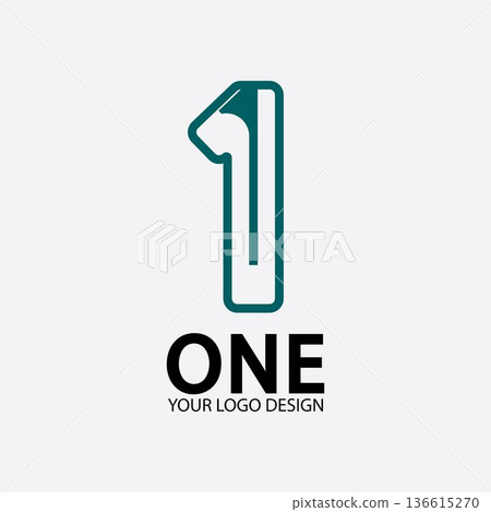 Number 1 logo vector icon design template 136615270