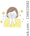 Illustration material: Hay fever, mask, woman 136615682