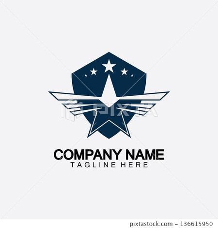 Star with wing logo icon vector illustration design template Star with wing logo icon vector illustration design template 136615950