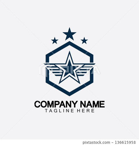 Star with wing logo icon vector illustration design template 136615958