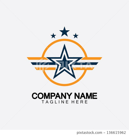 Star with wing logo icon vector illustration design template 136615962